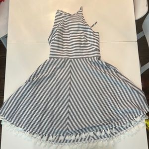 Eliza J tassel fringe striped dress, size 8